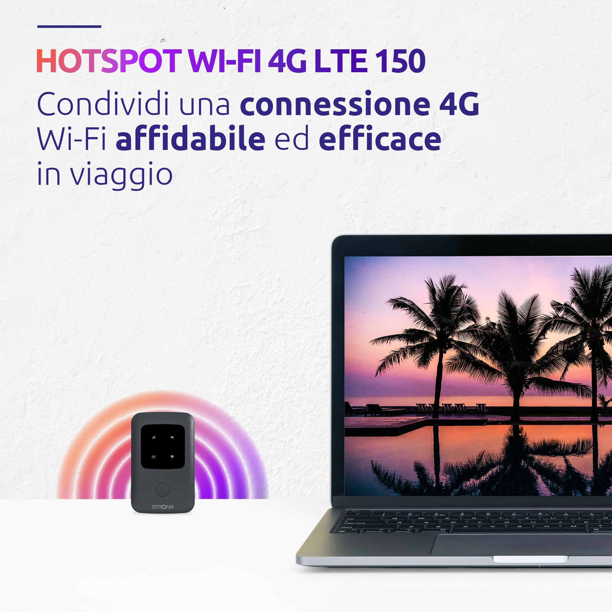 JICICUXI Router WiFi Portatile 4G – Chiavetta Internet Con SIM, LTE Fino A 150 Mbps, Batteria Da 3650 MAh, Hotspot Mobile Per Viaggi, Campeggio E Hotel