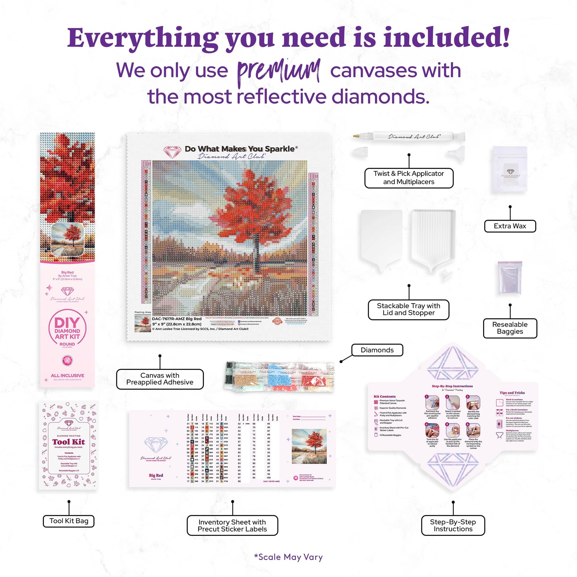DIAMOND ART CLUB Big Red Diamond Painting Kit, Fun DIY Crafts for