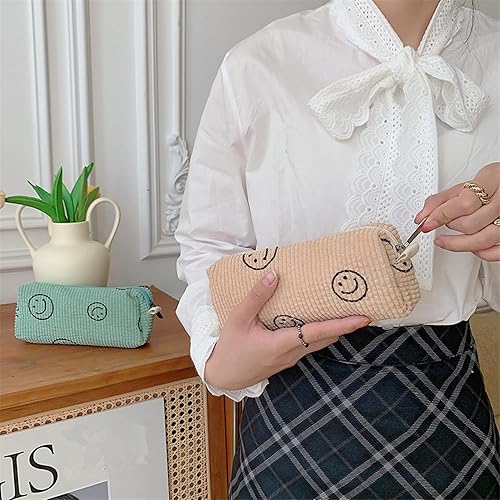 Miniatura 9 de Estuche para lápices de sonrisa, oficina, universidad, escuela, gran almacenamiento, bolsa de alta capacidad, organizador de caja, bolsa de