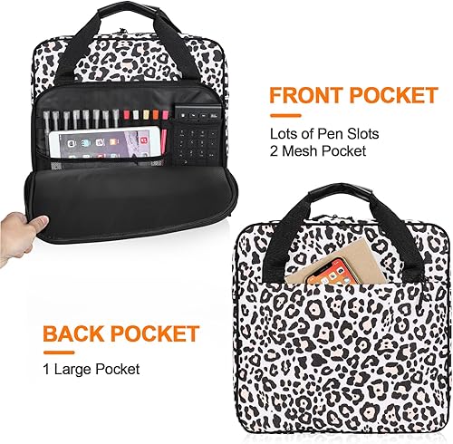 Miniatura 3 de Carpeta con cremallera de 3 anillos de 2 pulgadas con correa para el hombro, capacidad de 500 hojas y múltiples bolsillos para organizador de