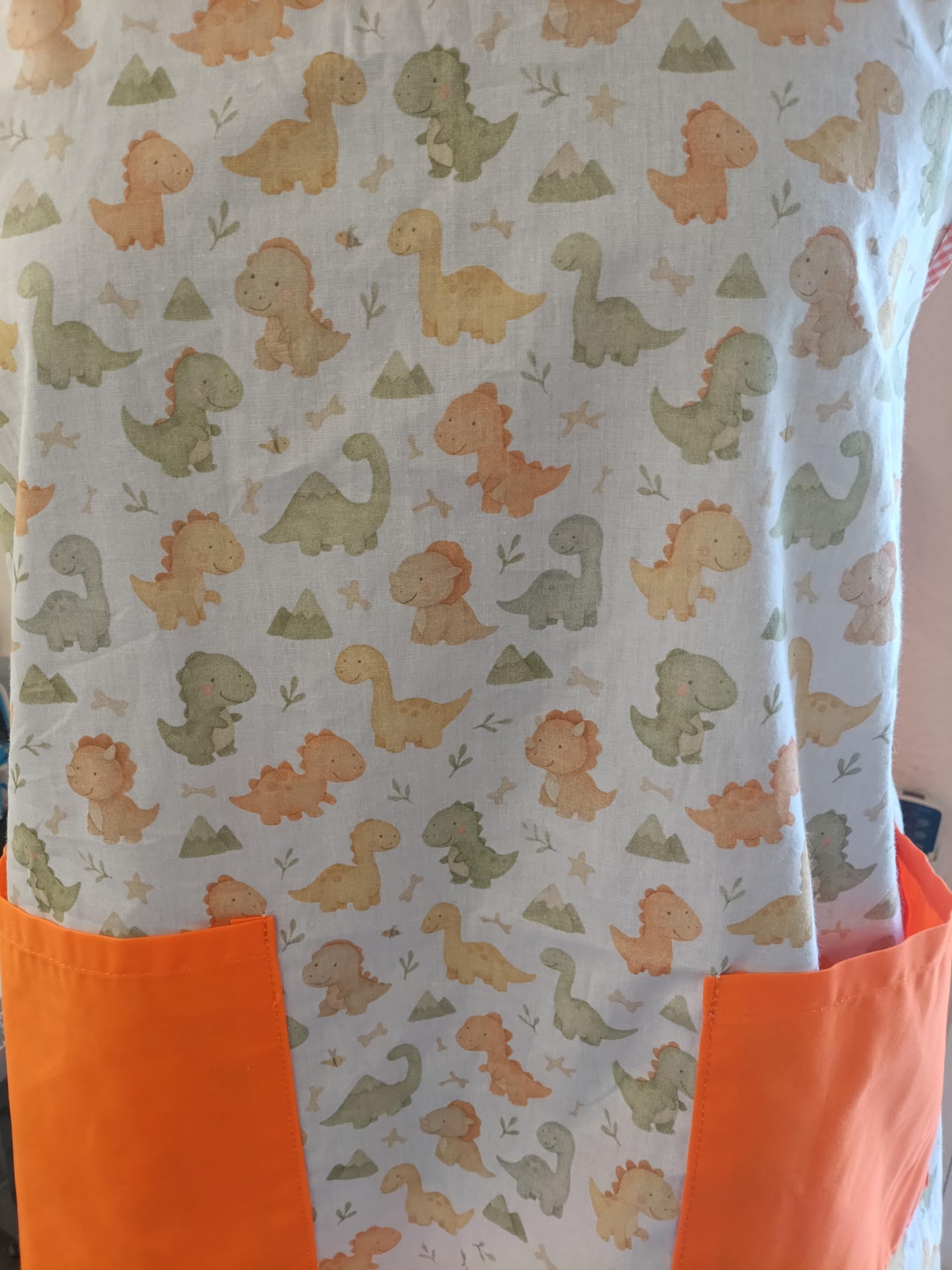Galba® | Bata Cruzada Japonesa Maestra | Estampado Dinos Baby | Algodón | Talla L-XL | Uniforme Artesanal con Regalo