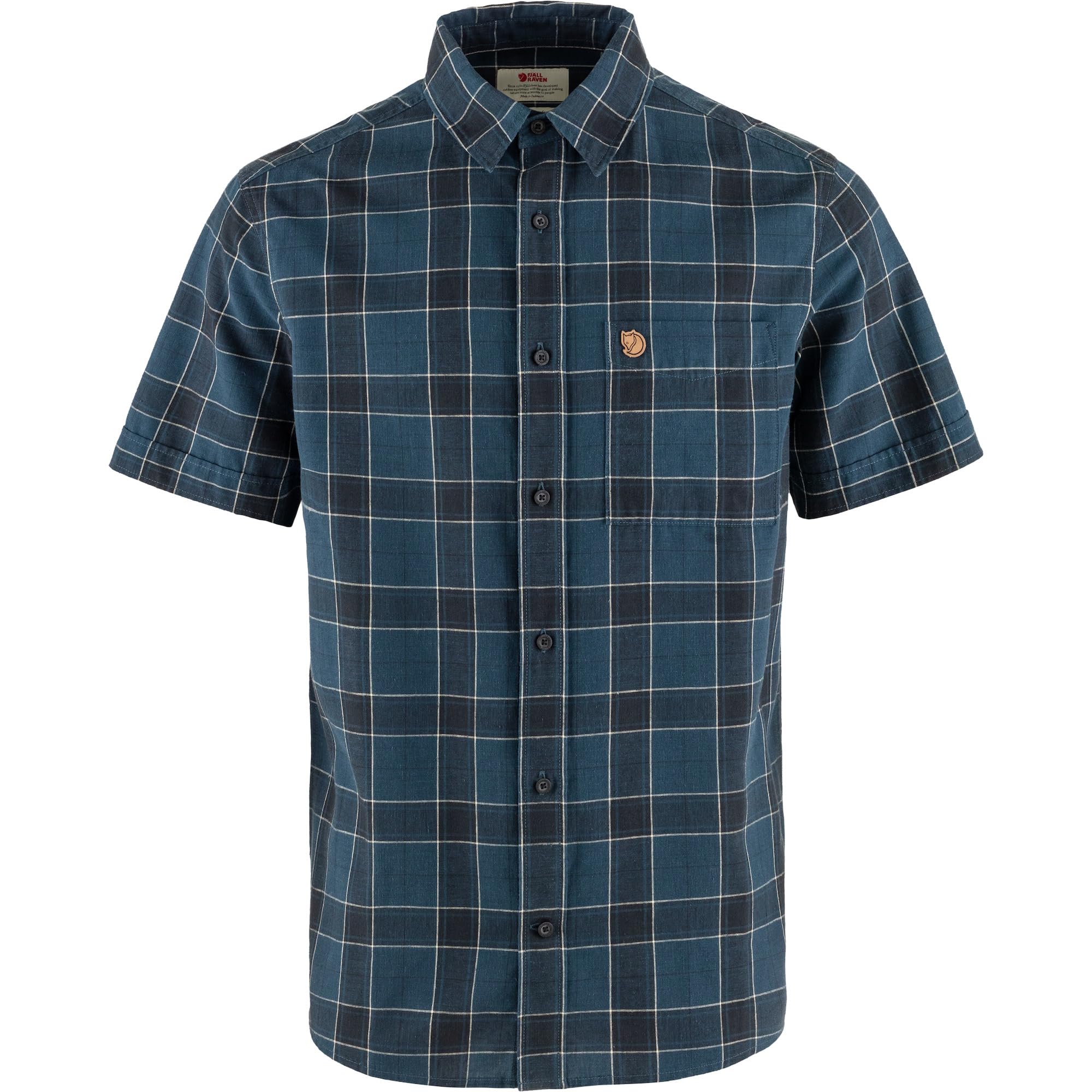 Fjällräven Men's Indigo Blue-Dark Navy Fjallraven 87039-534-555 Övik Travel Shirt Ss M Shirt Size Xl