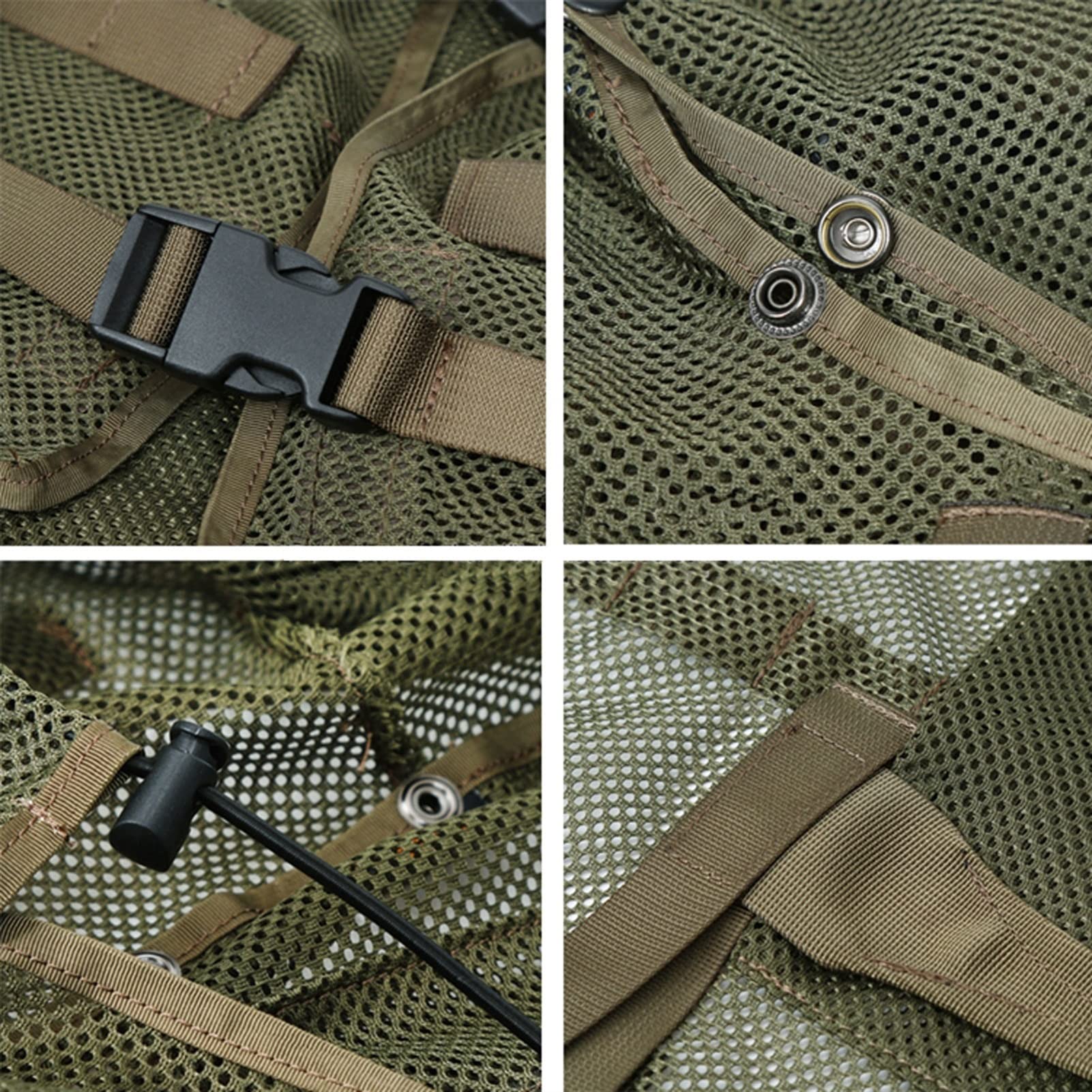 Tarnkleidung Herren Jade,Tarnanzüge 3D Naturgetreue Kapuze Tarnkleidung Camo Costumes Bionic Camouflage Krähenjagd Tarnung Airsoft Sniper Camping Set,Jungle Woodland (Color : Green)