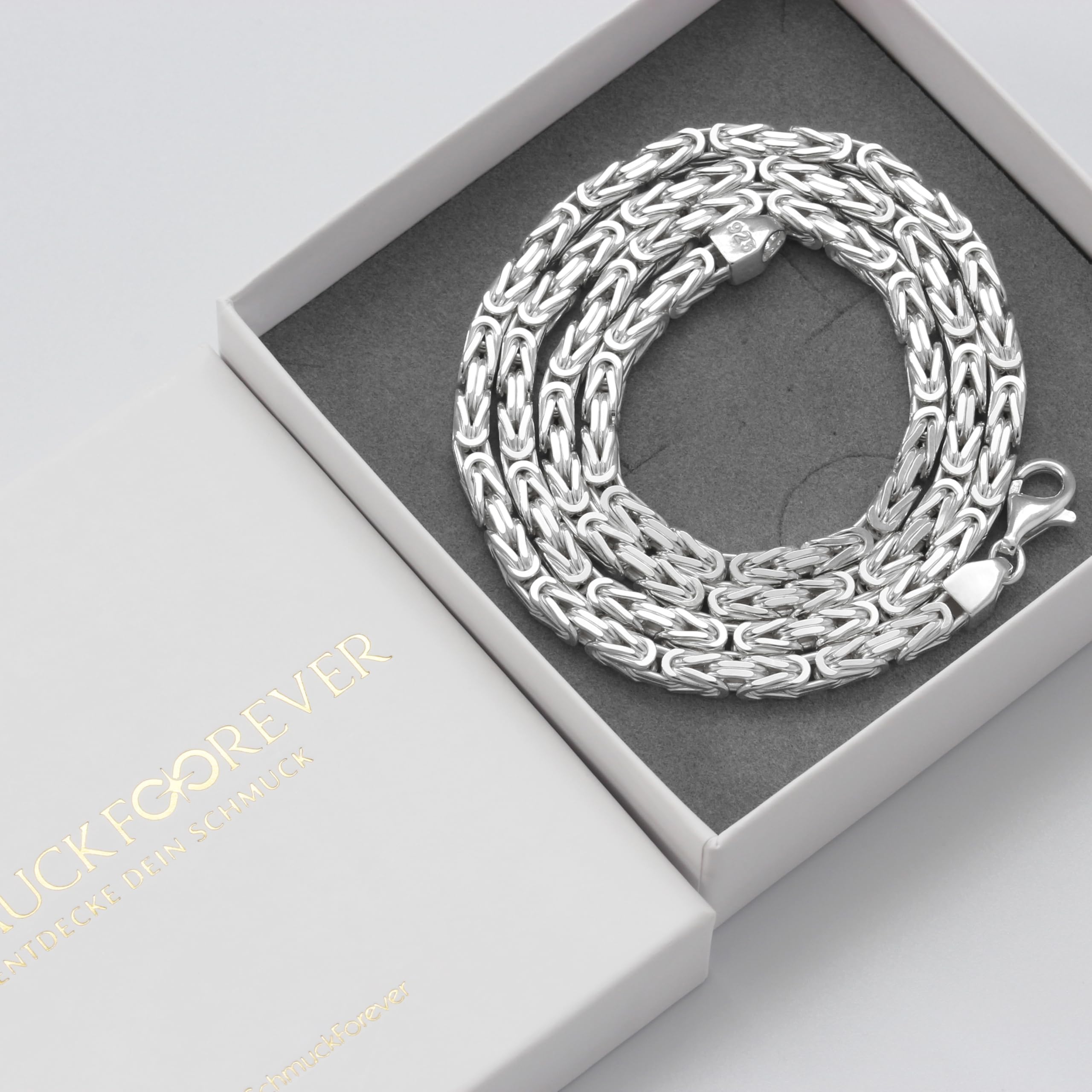 Königskette 4mm 925 Silber massiv - Länge Wählbar - Collier Halskette oder Armband