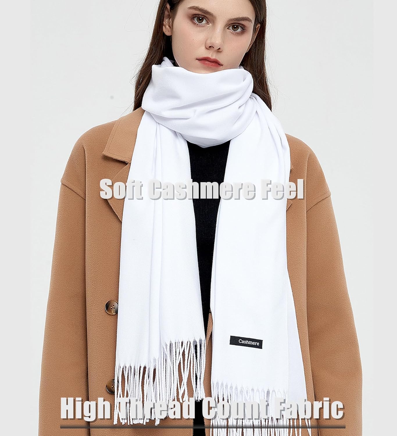 Gragengs Pashmina Shawls and Wraps Scarfs for Women Wedding Party Winter Warm Long Solid Color - Image 3