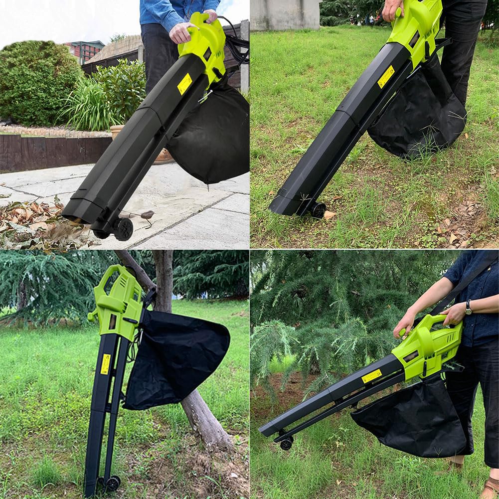 Soffiatore E Trituratore Aspiratore da Giardino 3 in 1, Aspiratore E Trituratore da Giardino 3000 W, con Sacco di Raccolta Foglie da 40 L, velocità del Vento 270 Km/h, per La Cura del Prato