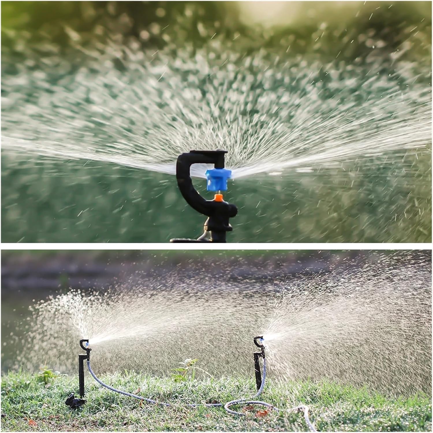 5 Pack 180 Degree Watering System Nozzle Sprayer 21cm Stake Irrigation Supplies for Hoses Garden Greenhouse