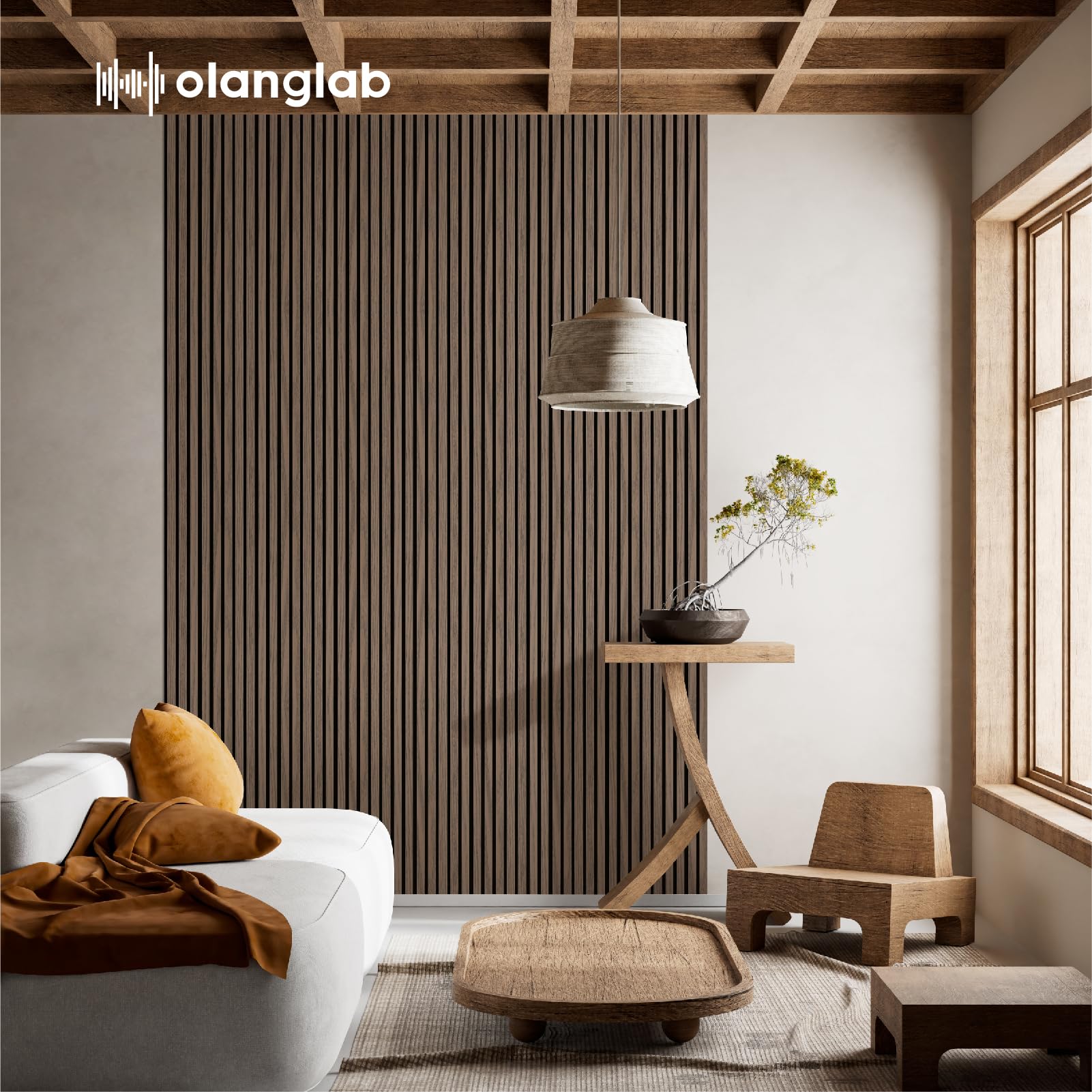 Snapklik.com : Olanglab Wood Wall Panels 4 Pack, Wood Slat Acoustic ...