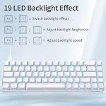 TMKB Wired Gaming Keyboard LED Backlit Ultra-Compact 60 Percent Keyboard,68 Keys Mechanical Keyboard with Separate Arrow/Control Keys, T68SE