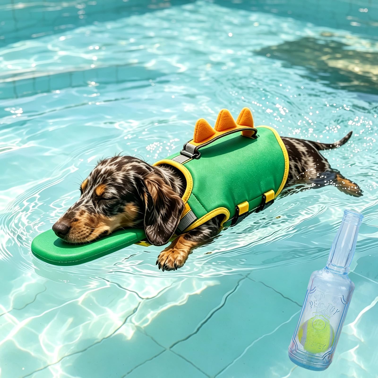 Dog Life Jacket, High Buoyancy Dog Swim Vest with Chin Rest&Handle，B-1：S