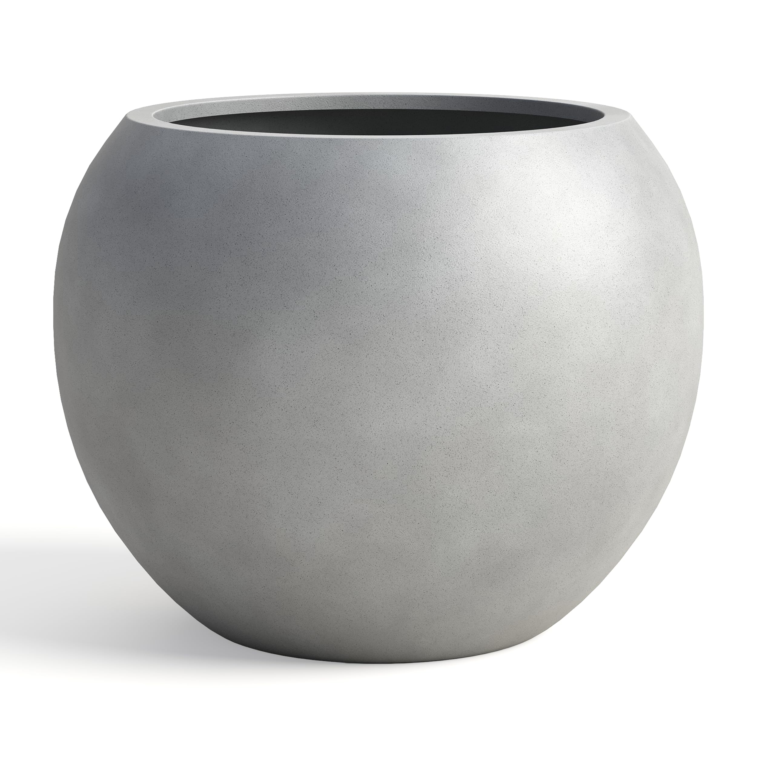 DTY Mount Sherman 21.1'' D x 16.7'' H (Pot Opening 14.6") Fiberstone Round Planter with Drainage Hole, Smooth Finishes, Weather Resistant for Indoor