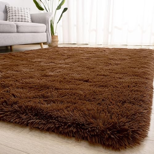 Miniatura 189 de Kelarea Alfombra de área para sala de estar, 3 x 5, antideslizante, color azul turquesa, esponjosa, suave, alfombra de felpa peluda para dormitorio