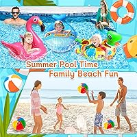 Vista 4 de Paquete de 3 flotadores inflables de piscina para niños con 3 pelotas de playa, juguetes de piscina para niños pequeños, anillos de natación