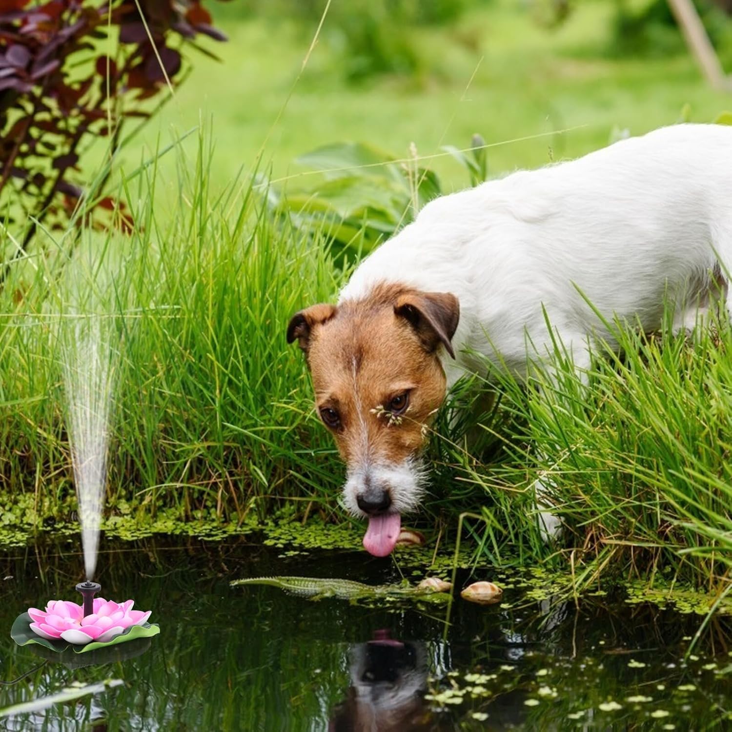 KESYOO Solar Powered Lotus Pond Fountain Pump for Outdoor Garden Birdbath Floating Water Fountain with Solar Panel Water Pump for Patio Pond Decor