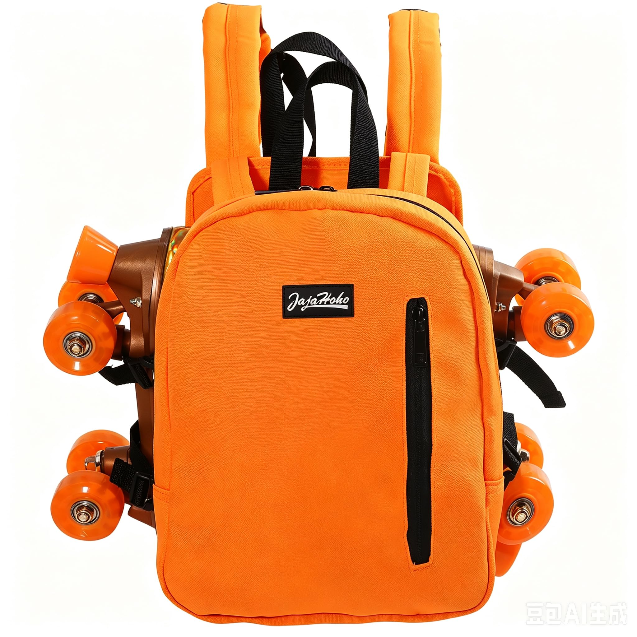 JajaHoho Roller skates bags for Women Men, Multi-functional Sports Backpack for Rollerskates, Ice skates, Inline skates, Skate Gear Storage, Durable and Stylish, 14.5 x 10.5 x 3.5 inches (Orange)