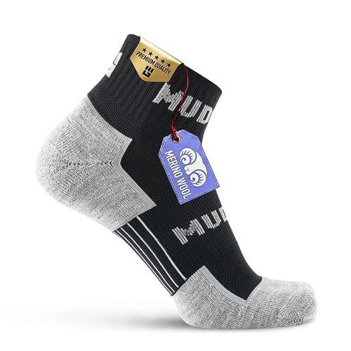 MudGear Quarter Crew Trail Running Socks, Blister-Resistant, Sweat-Resistant for Running, Hiking, Cycling & Outdoor