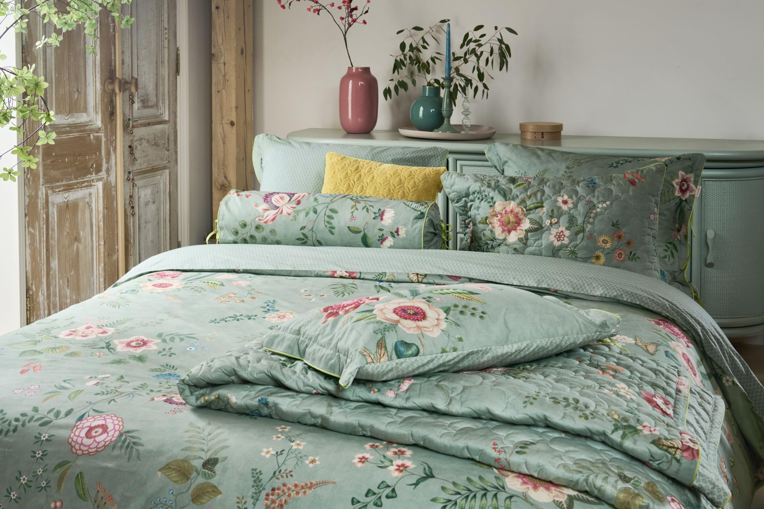 Pip Studio Tagesdecke 270 x 260 cm Grün | Everbloom
