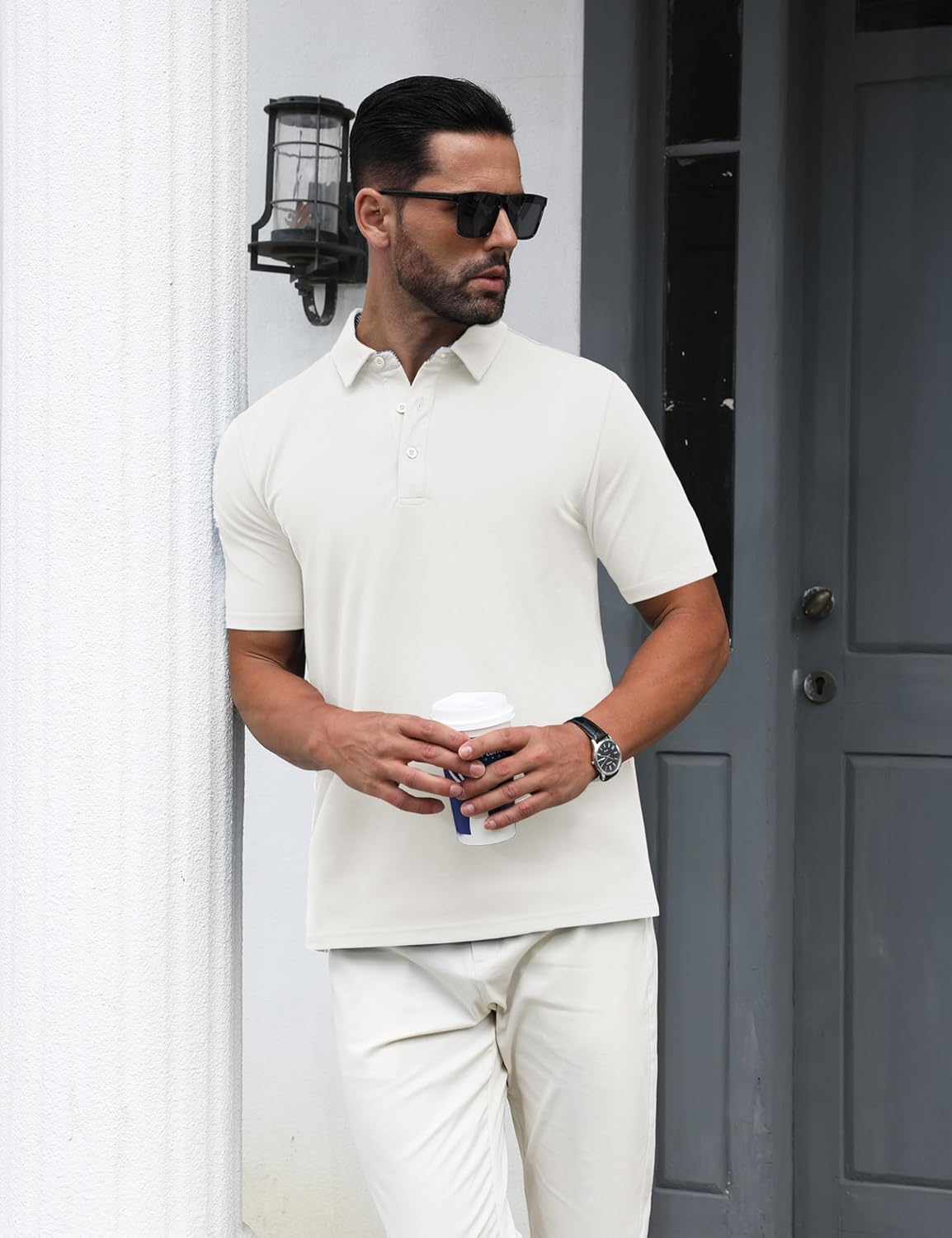 MAGNIVIT Mens Polo Shirts Short Sleeve Athletic Golf Shirts Moisture Wicking 3-Button Casual Cotton Collared Shirt - Image 2