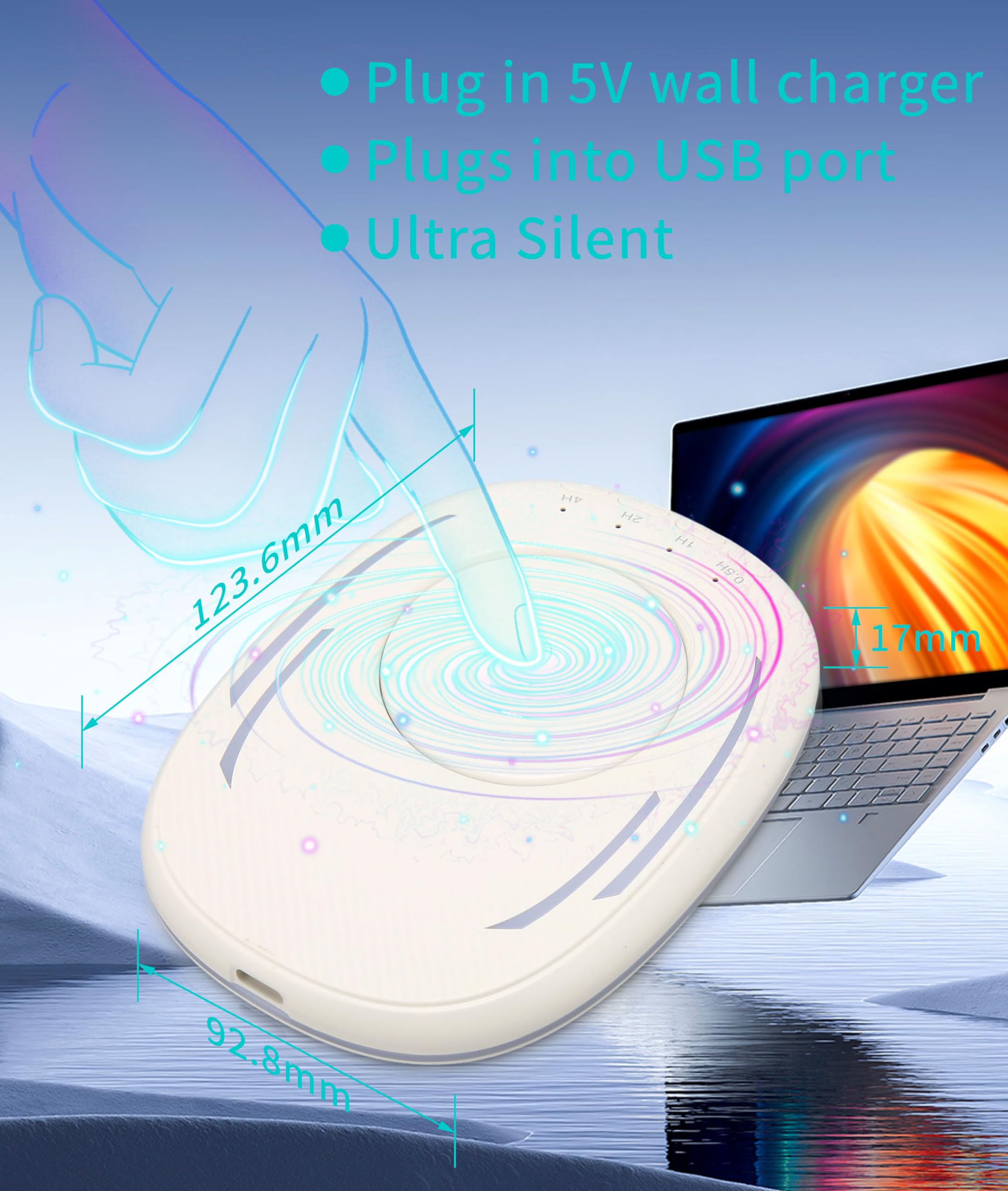 Gugxiom Mouse Mover, Nicht Nachweisbarer, Geräuschloser USB-Maus-Wackel-Atmungs-, Plug-and-Play-beweglicher Jump-Switch-Button-Maus-Shaker mit LED-Licht, um den PC-Laptop Aktiv zu Halten