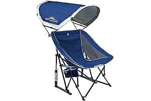 GCI Outdoor Rocker Portable Folding Camping Chair with Adjustable Canopy