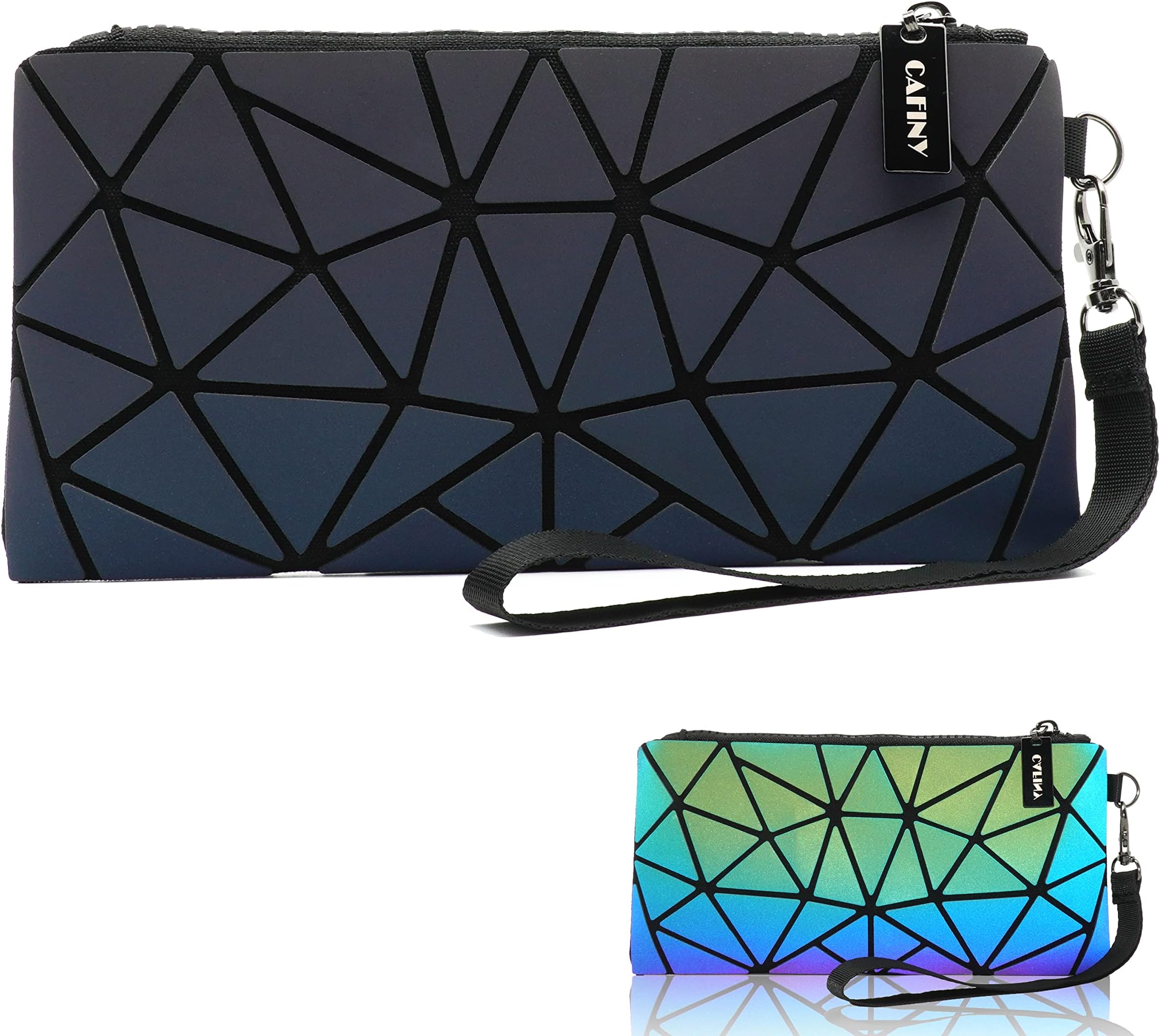 Small Clutch Purses for Women, Daily Use Wrist Purse, Geometric Luminous Wallet, Portable Wristlets Travel Clutch, Small Wrist Purses and Cosmetic Pouch, Wrist purse-Classic, Purses