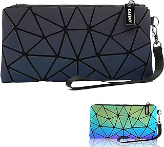 Small Clutch Purses for Women, Daily Use Wrist Purse, Geometric Luminous Wallet, Portable Wristlets Travel Clutch, Small Wrist Purses and Cosmetic Pouch
