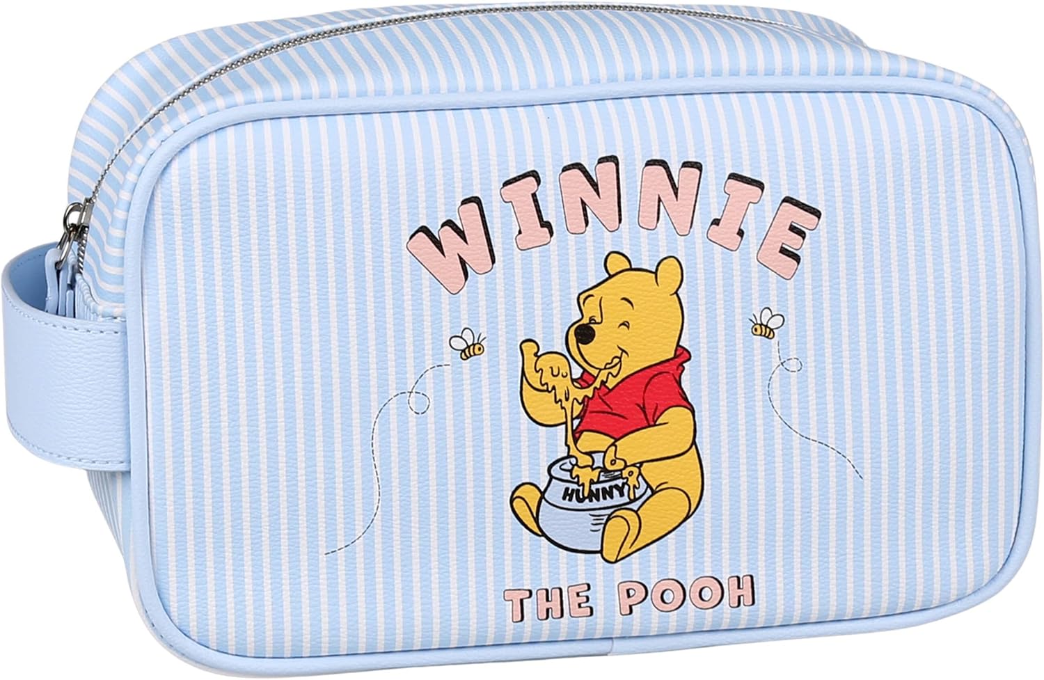 Trousse à Cosmétiques Galeries Lafayette Vintage - Rayures Blanc/bleu, 20x14 Cm, Occasion