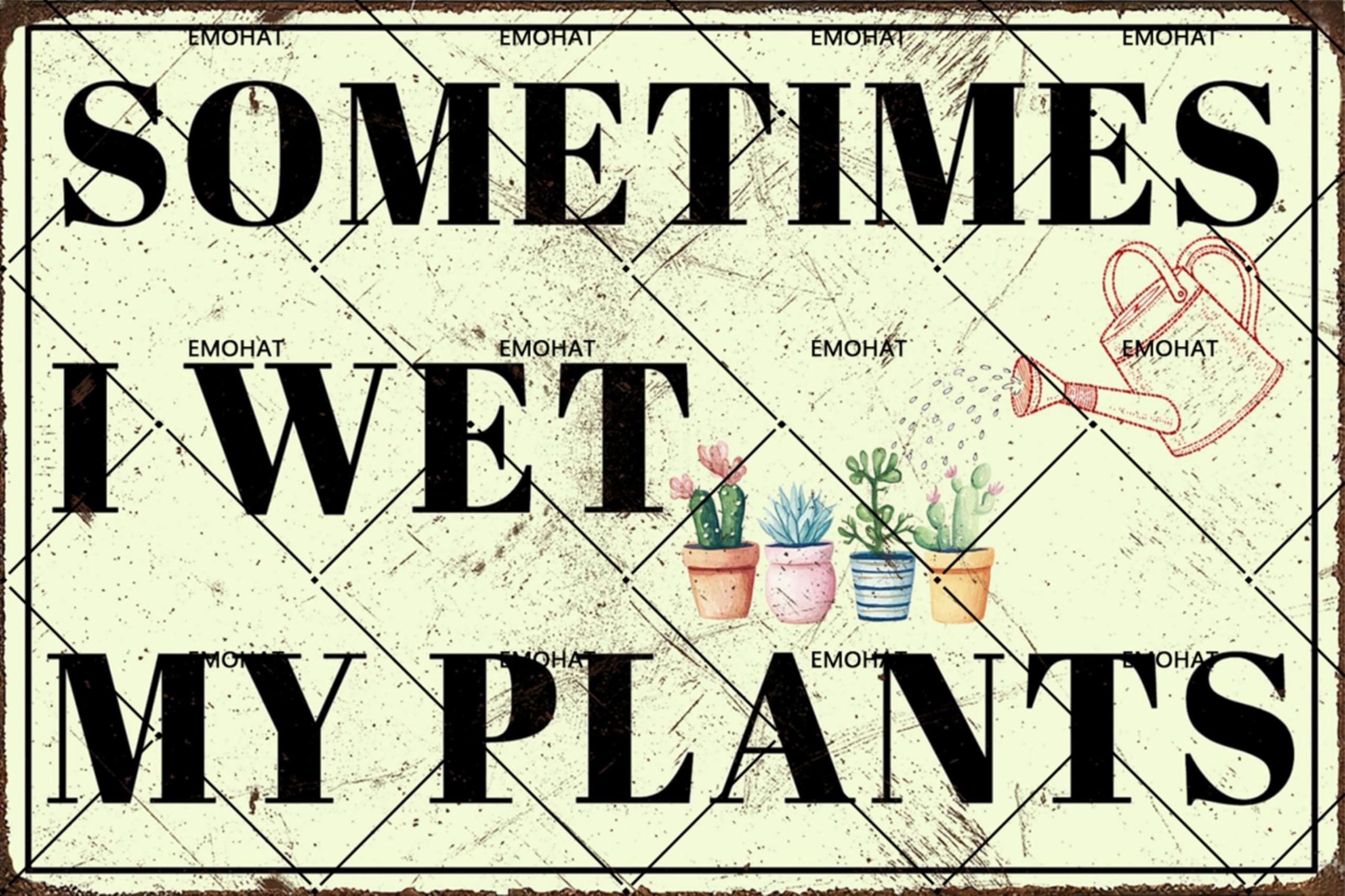 Funny Plants Metal Tin Sign 16x12 - Vintage Garden Decor for Women Plant Lovers, Humorous Outdoor Wall Art for Yard Greenhouse Home, Gift for Gardeners