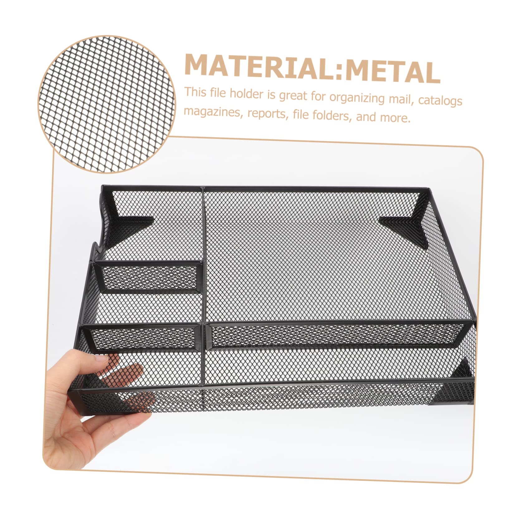 OSALADI Desktop File Organizer Modern Office Accessory Stylish Document Holder with Internal Partitions for Home Office Storage Efficient Organizer Practical File