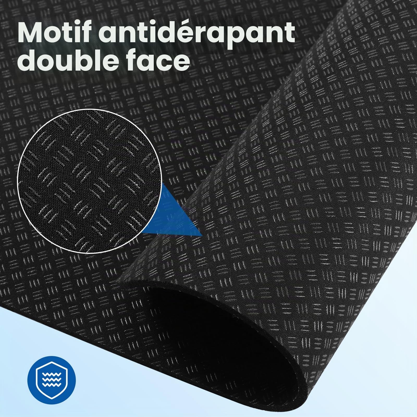 Lot De 2 Tapis Fitness Protection Sol, Double Face Silicone Tapis Sport De Course Anti Bruit Vibration, sous-Tapis De Sol Sport Epais pour Vélo Elliptique, Treadmill, Home Trainer, 30x63.5 Cm