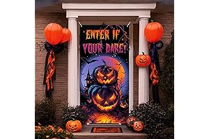 Bewitching Pumpkin Party Door Cover Decoration: A Spooktacular Halloween Treat