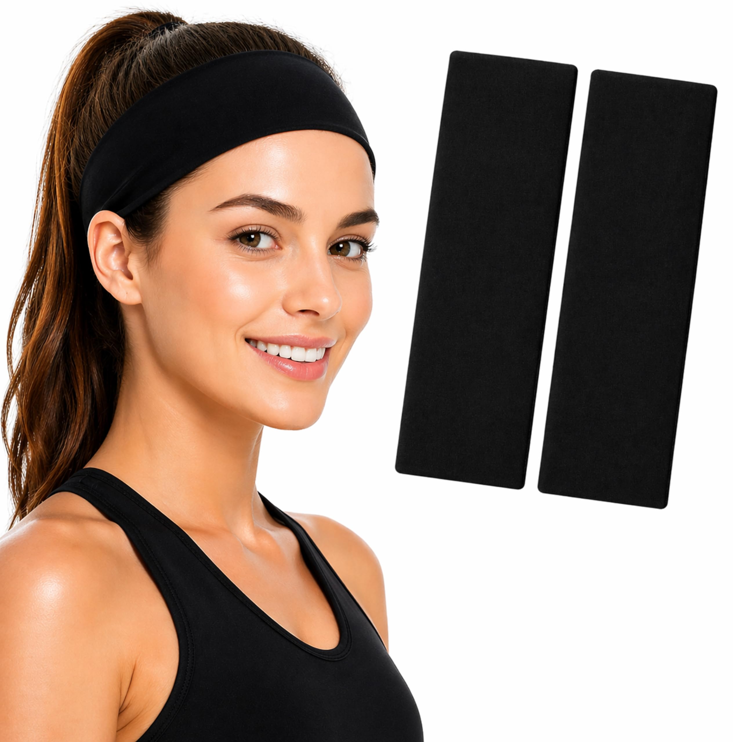 7cm Headbands for Women's and Girls, Stretchy Non-Slip Stylish Sports Hair Bands for Women's Hair, Soft Fabric Fashion Sweatbands for Makeup, Yoga, Running, Hair Accessories