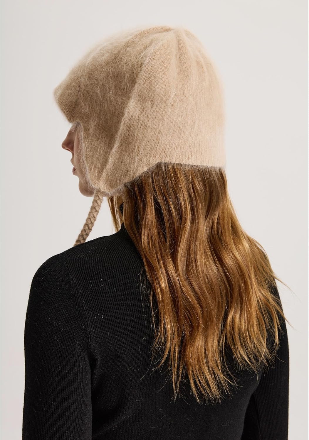 GreenMount Women's 100% Pure Brushed Cashmere Earflaps Hat Cute Plant Dyeing Warm Soft Winter Hat for Women Gifts
