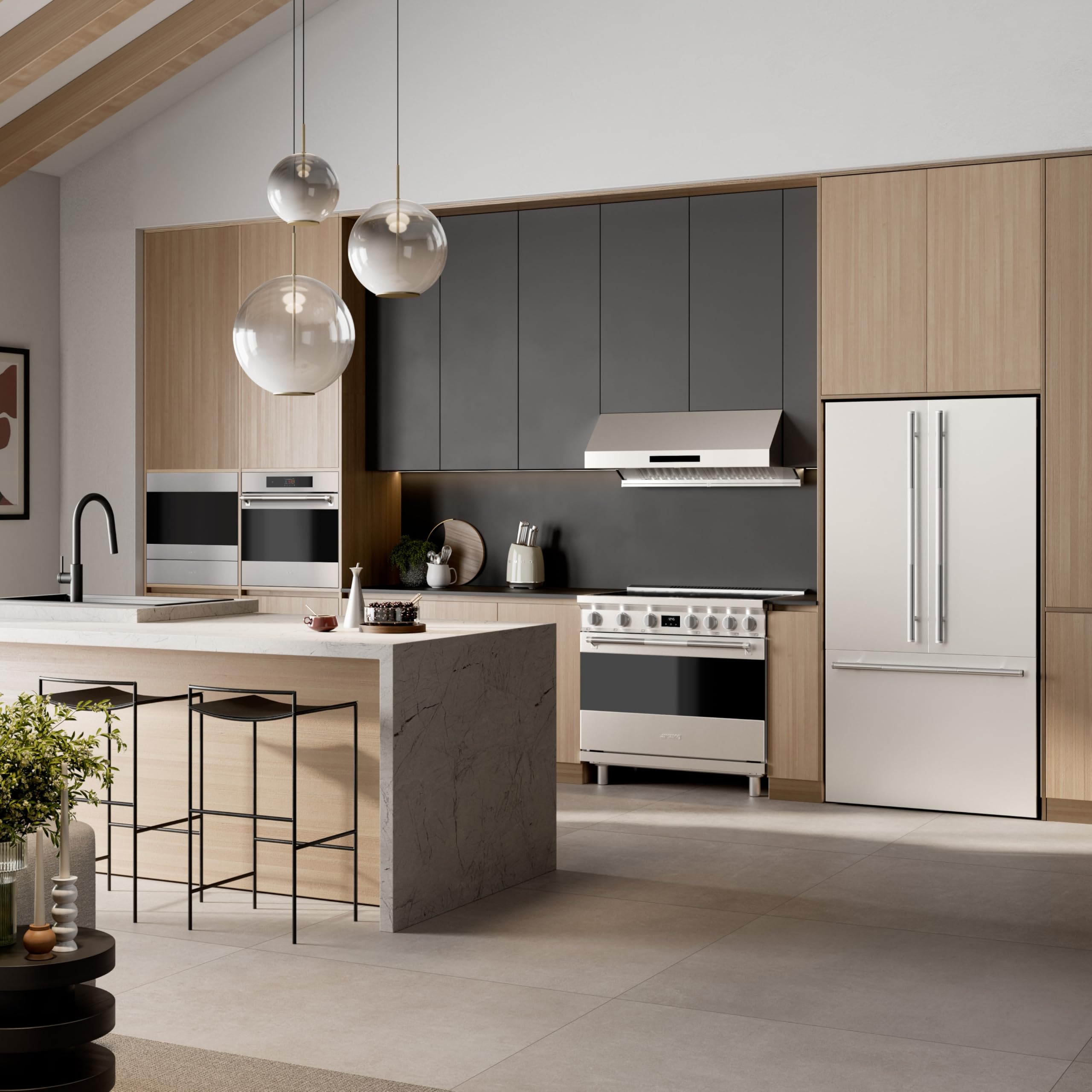 Smeg 36” French Door Refrigerator – Premium Stainless Steel Fridge With Internal Ice & Water Dispenser Technology With Style on Fridge.com - View 5