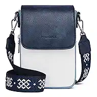 POIUGOYA Small Crossbody Bags for Women Trendy,Leather Triple Compartment Cell Phone Crossbody Wallet Purses with Card Slots | Small, Trendy, Triple Compartment, Cell Phone, with Card Slots, Small