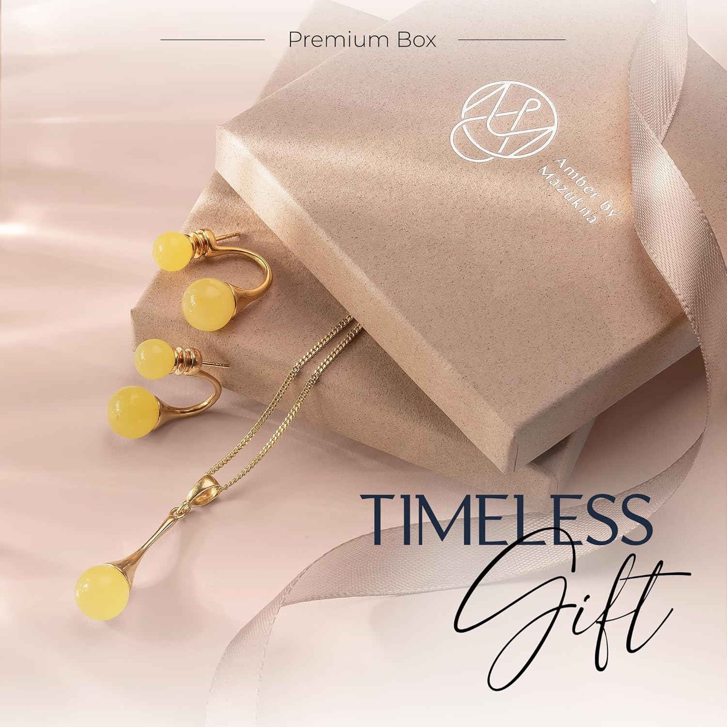 Stud Earrings for Women - 24K Gold Plated Silver, Double Ball Design Earrings with Natural Baltic Amber Pieces, Lightweight Jewelry Gift for Everyday Elegance