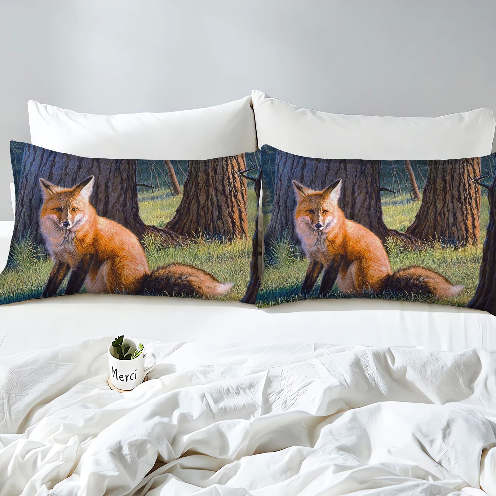 Volpe Ropa de Cama, Piccoli Animali Ropa de Cama Infantil Estampada 3D, Microfibra, Con Funda de Almohada, Multicolor (220 x 260 cm), 5)