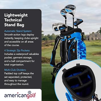 Benross Junior Aero Golf Package Set – 5‑Piece Kids Golf Club Set with Stand Bag, Lightweight Graphite Shafts & Headcovers