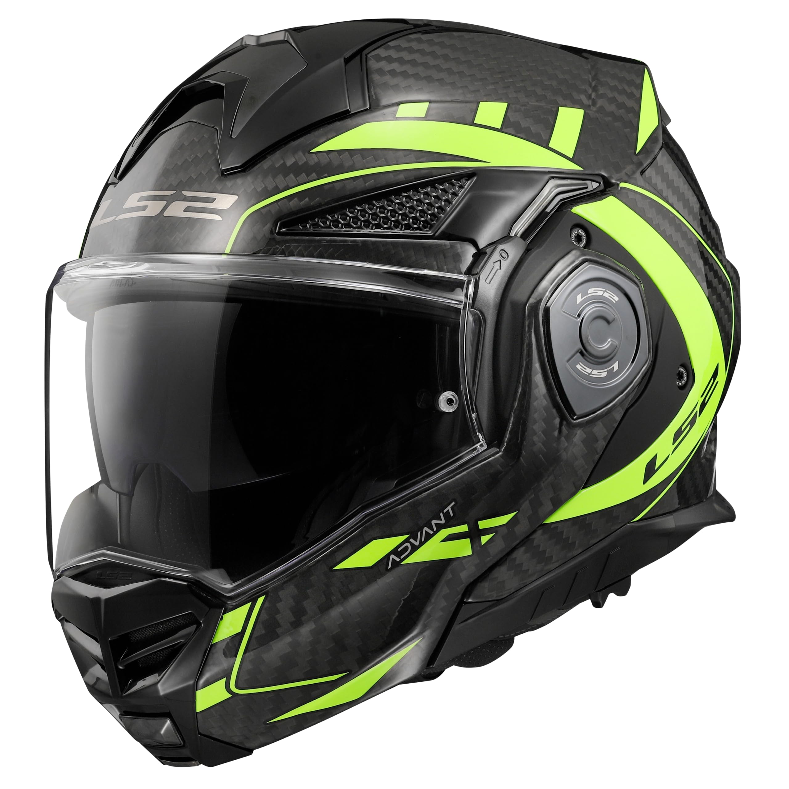 LS2FF901 Advant X Carbon Modular 180° Flip Front Dual Visor Full Face Motorbike Helmet Sport. ECE 22.06 Certified. Complete With Pinlock and Luxury Camo Backpack Style Carry Bag - FUTURE