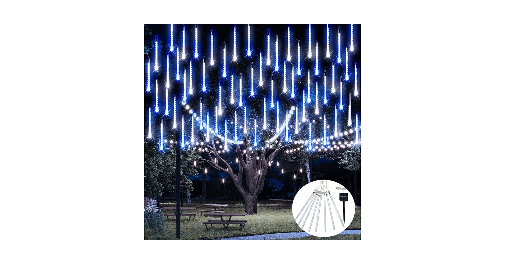 洋楽 ACID RAIN \"METEOR SHOWER\" JMEXSUSS Blue and White Solar Meteor Shower Rain Lights