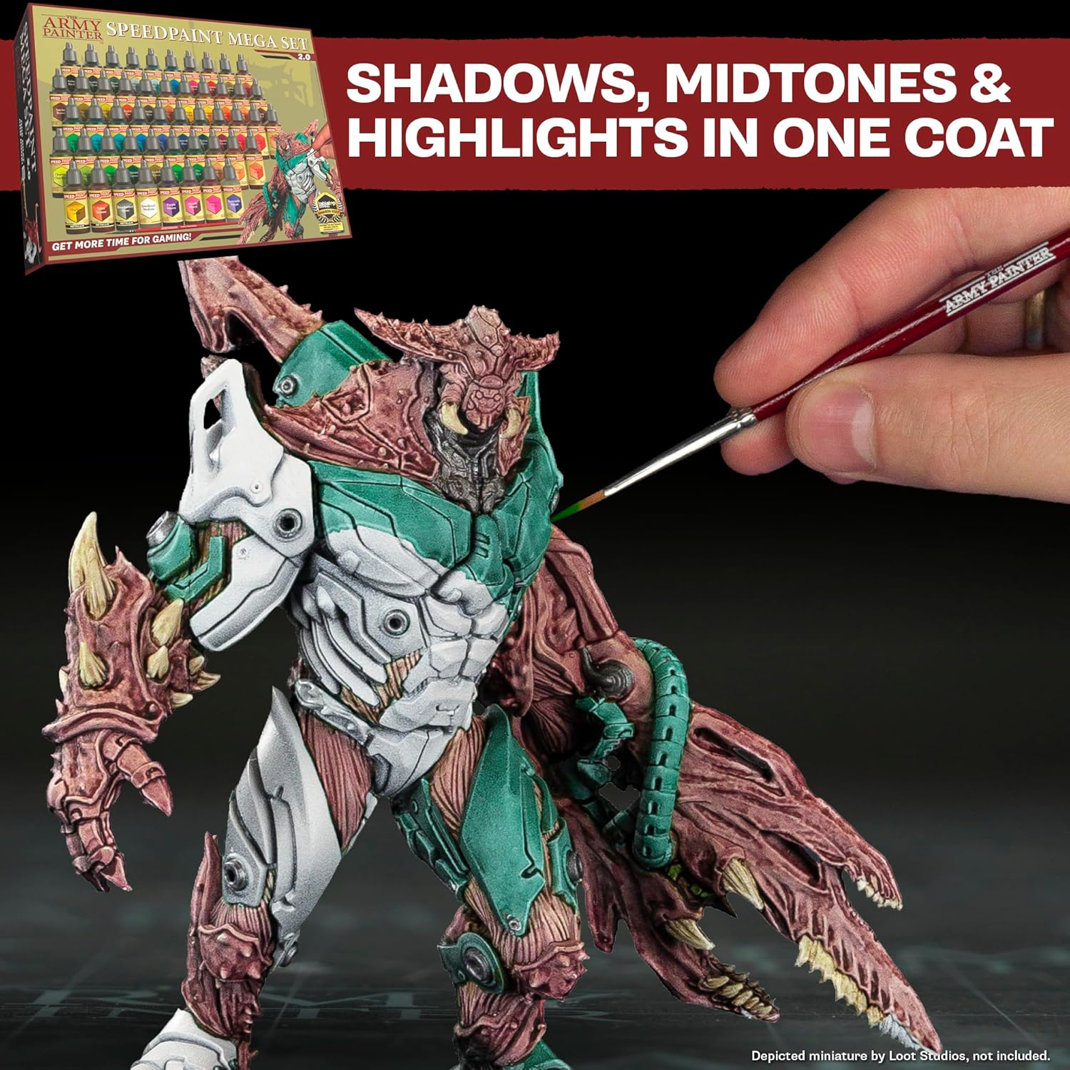 The Army Painter, Ultimate Starter Bundle, Incl: Warpaints Fanatic & Speedpaint 2.0 Mega Set, Wet Palette XL, Battlefield Basing, Masterclass DryBrushes, Black Apron, 2 brushes, Brush on primer