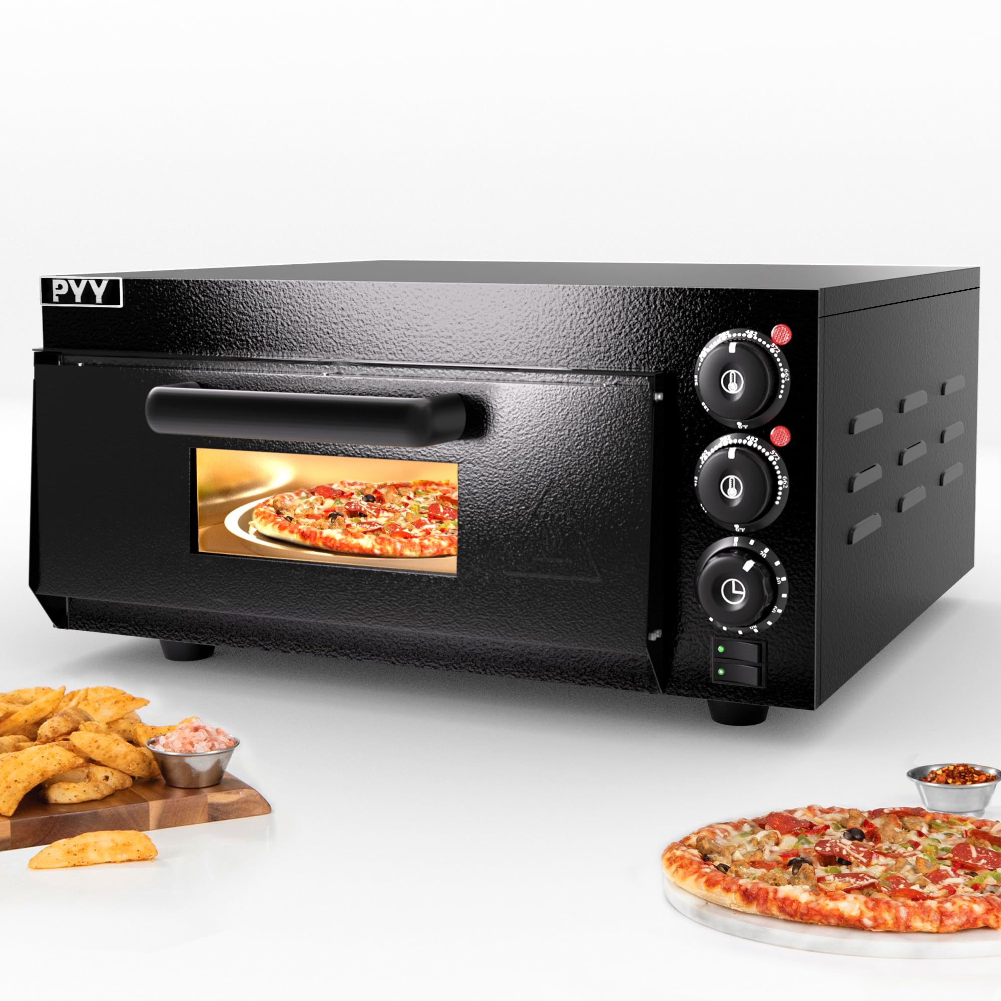 PYY Countertop Electric Pizza Oven with controls and viewing window
