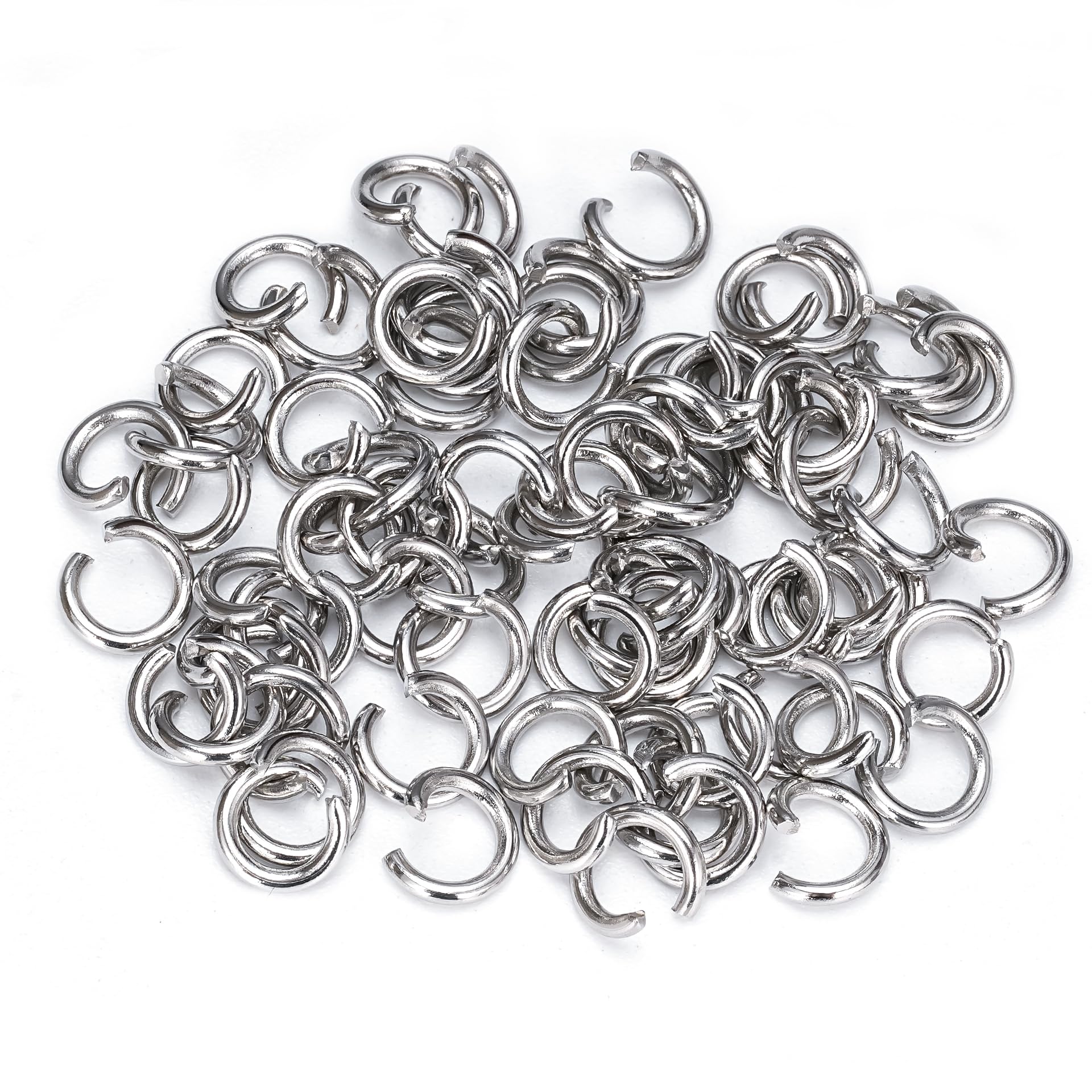 1500Pcs 7mm Stainless Steel Open Jump Rings 1.2mm Thick Metal O Rings Single Loop Connectors for Jewelry Necklaces Bracelet Earrings Keychains Chainmail DIY Making — image 1
