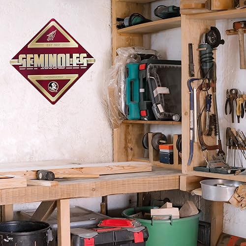 Miniatura 86 de Rico Industries NCAA - Letrero de metal estándar de 16.5 x 16.5 pulgadas, decoración del hogar, dormitorio, oficina, cueva de hombre