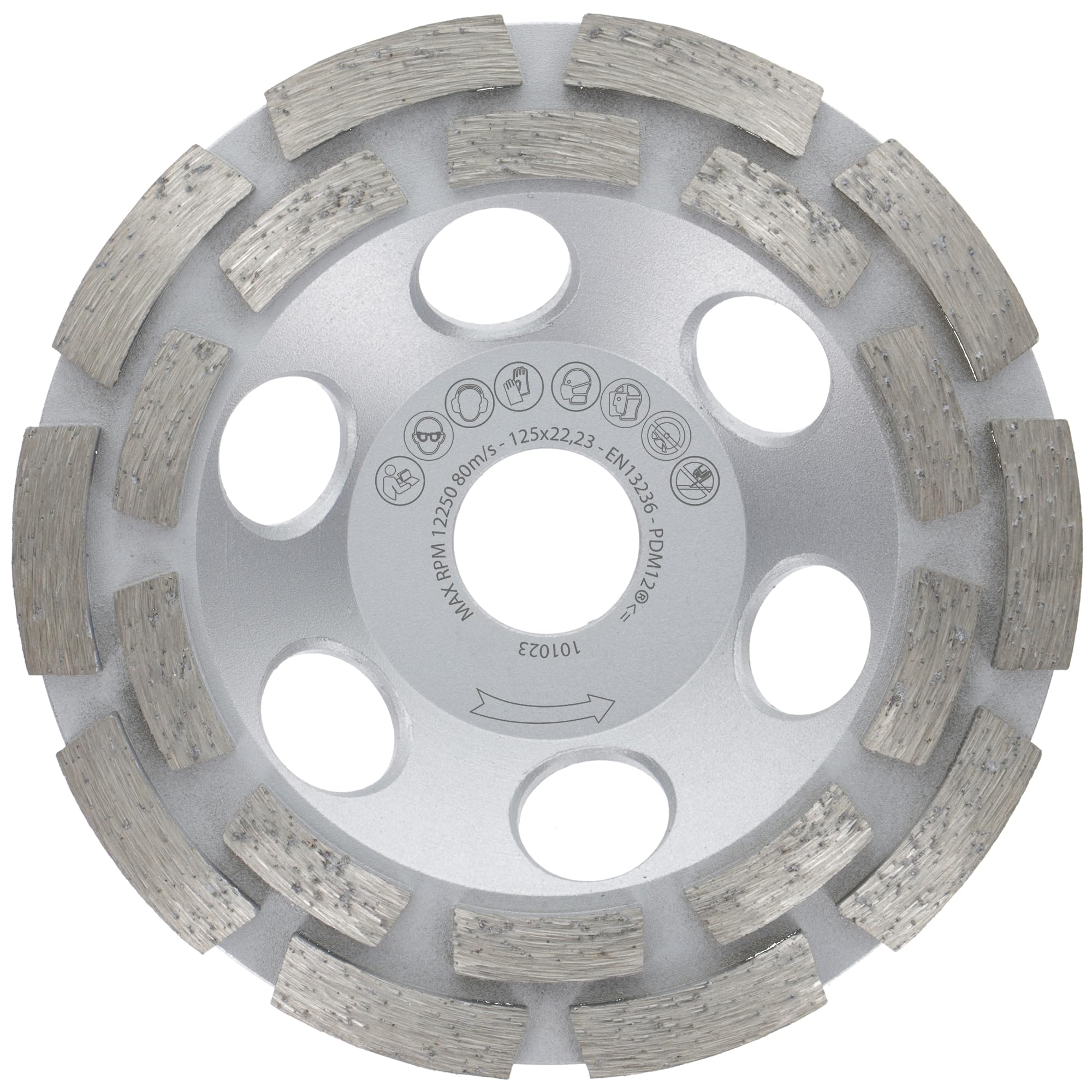 PRODIAMANT Premium Diamant-Schleiftopf 125mm Beton universal 125 mm x 22,2 mm Betonschleifer doppelreihig