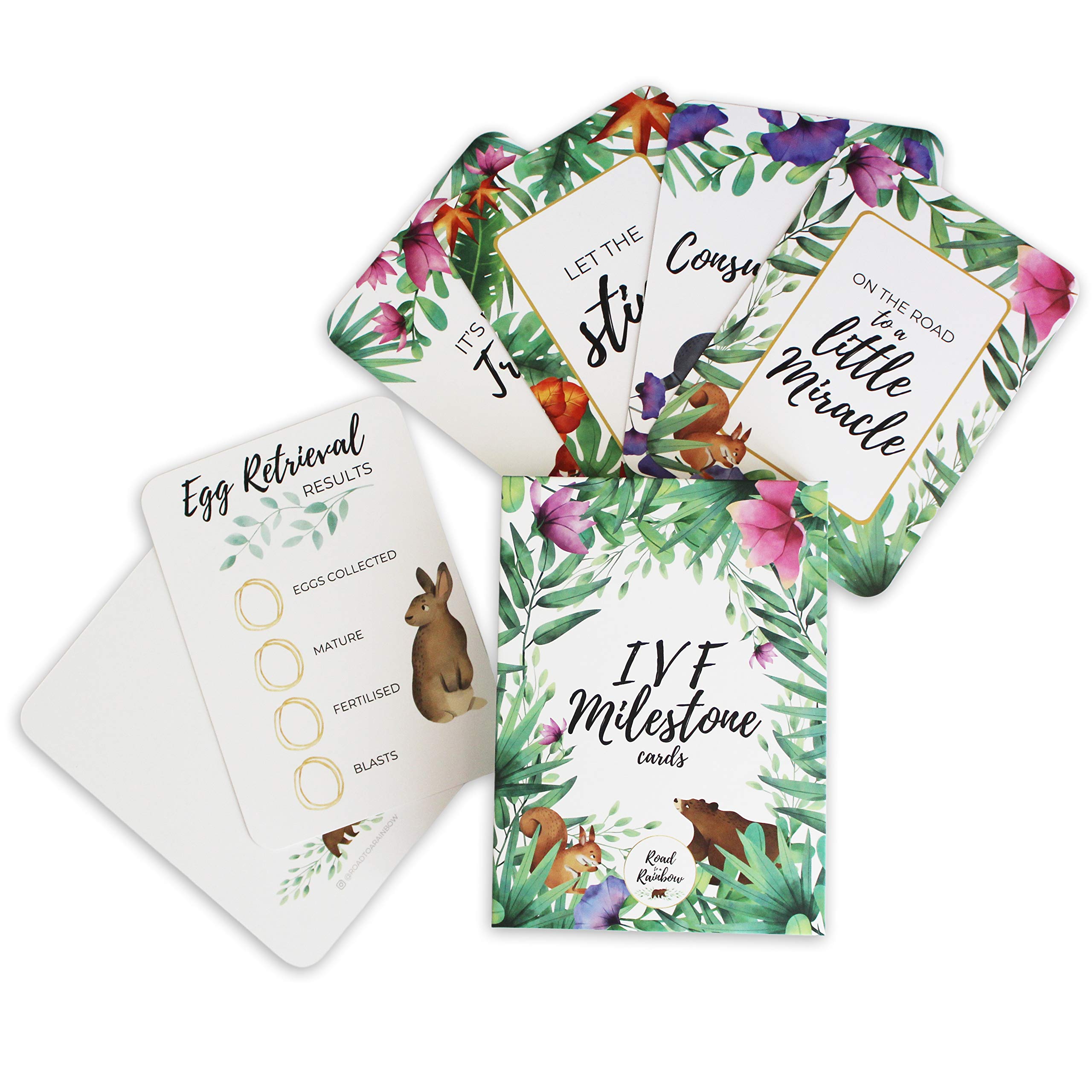 IVF Milestone Cards - Support for Fertility Positivity with IVF Baby Affirmations My Journey Diary Journal Planner Memory Book Gifts