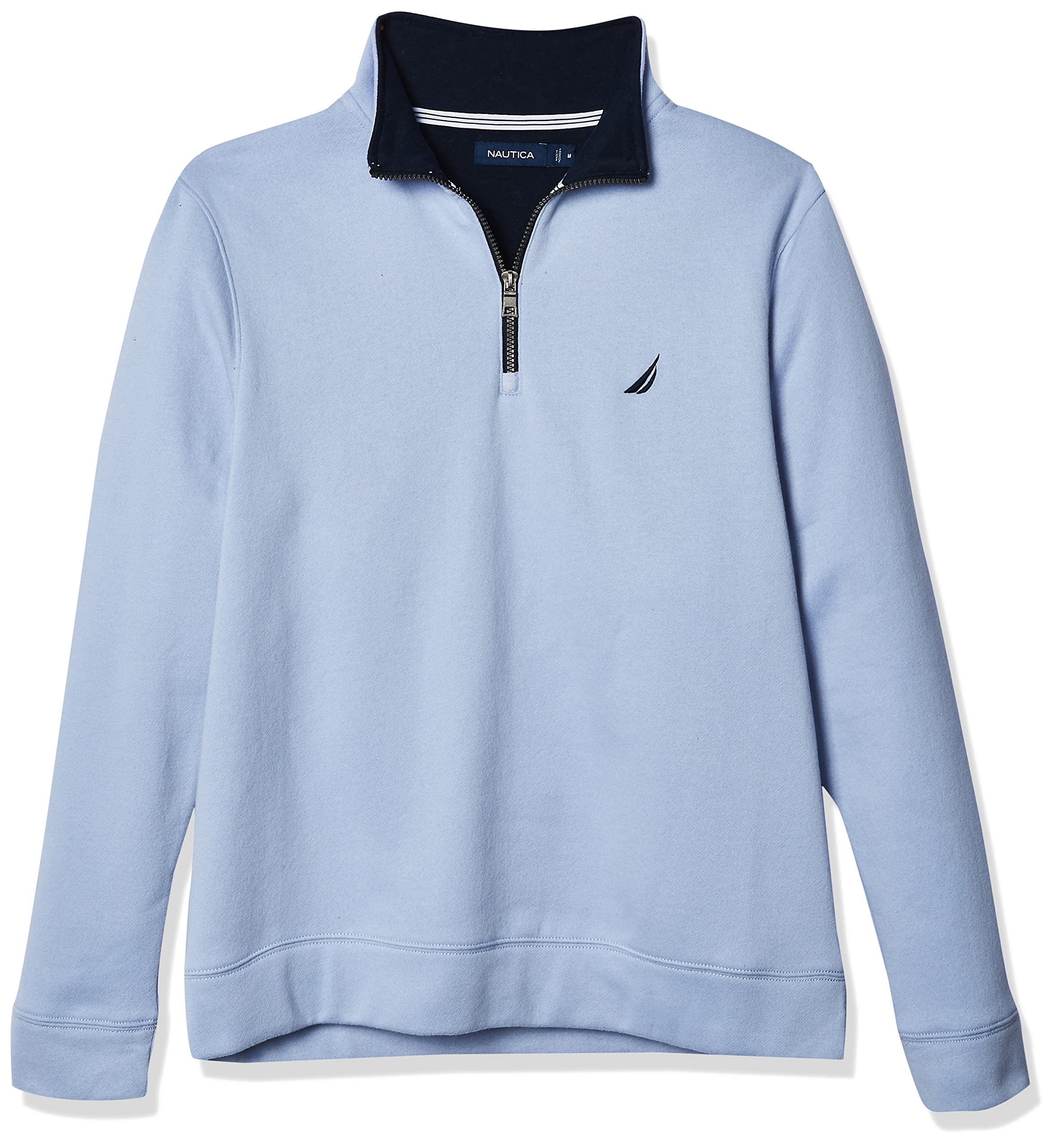 Nautica Men's Solid 1/4 Zip Fleece Sweatshirt, Linen Blue, XL