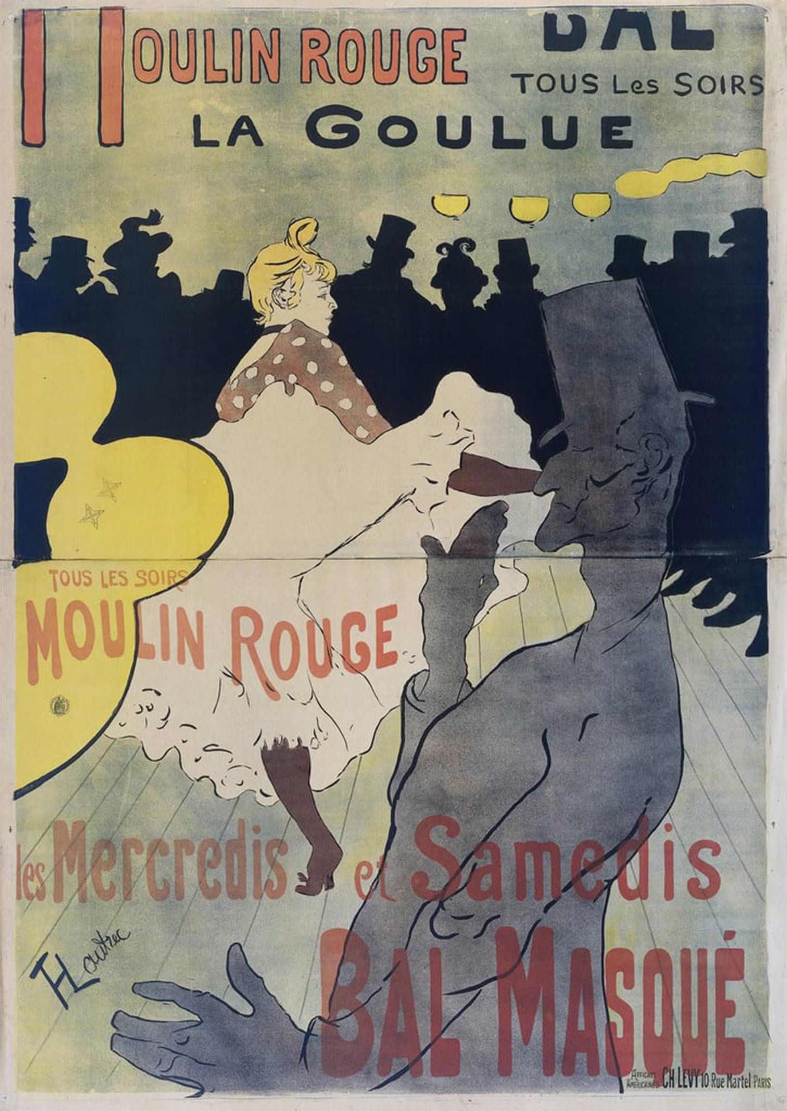 ARTXLXXBN Famous Painting Canvas Artwork Graffiti Print Poster by Henri De Toulouse Lautrec Portrait Canvas Image for Home Decor 60x90cm