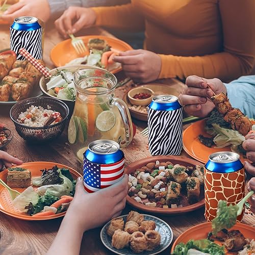 Miniatura 6 de 72 fundas enfriadoras de latas a granel, enfriadores de latas de cerveza en blanco, para fiestas, bebidas de cerveza, soporte a granel, fundas