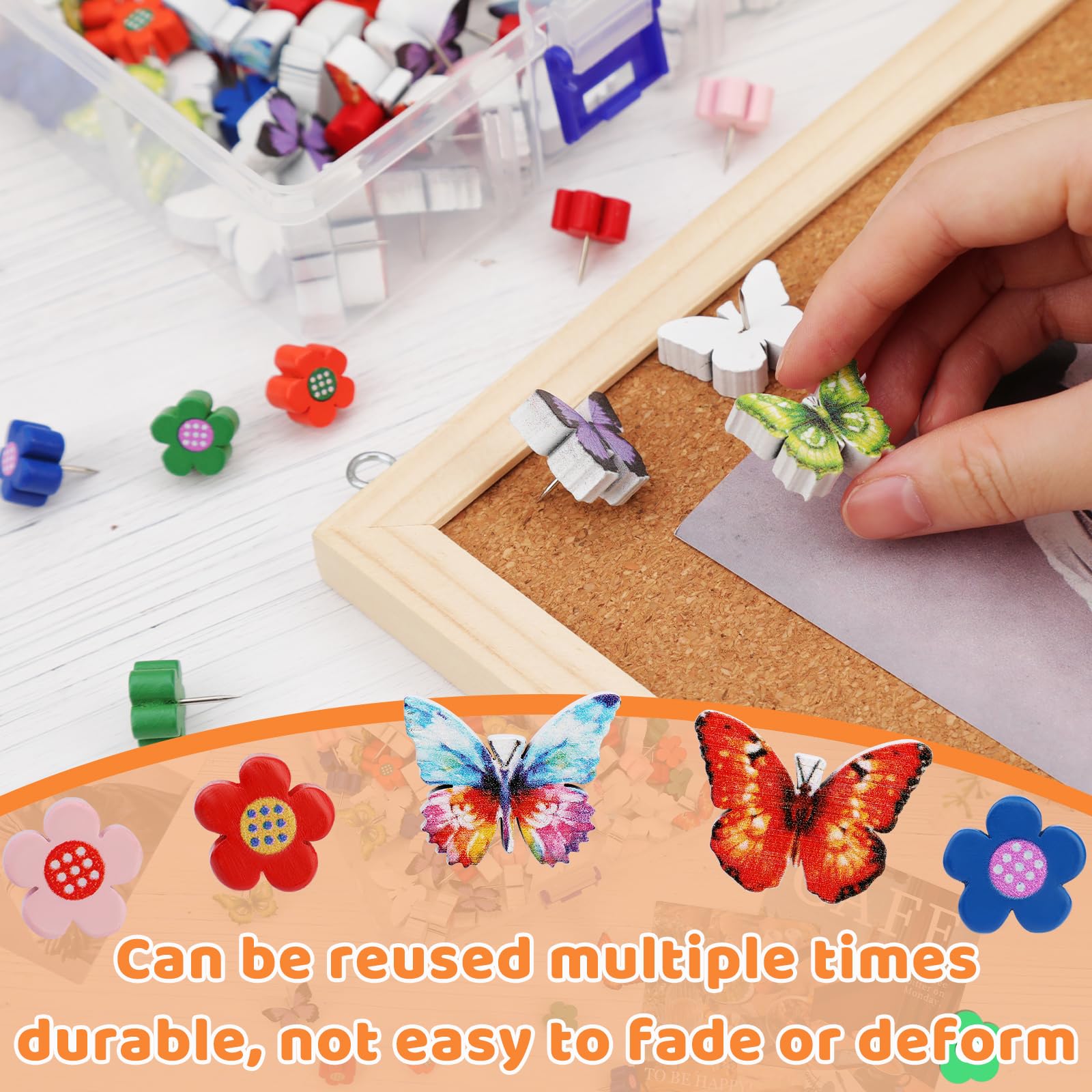 Snapklik.com : 80 Pcs Push Pins For Cork Board, Decorative Thumb Tacks ...